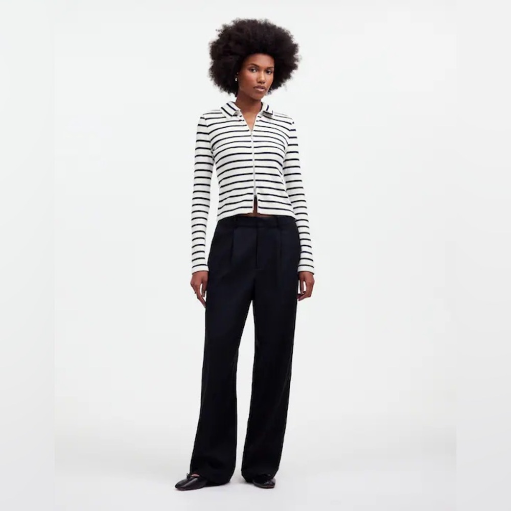 Madewell Ribbed Zip-Front Tee - Picture 3 of 8